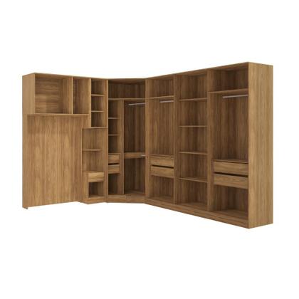 Imagem de Quarto Modular Kappesberg Adapt Nogueira/Azul Profundo 6 Peças 246cm x 341cm