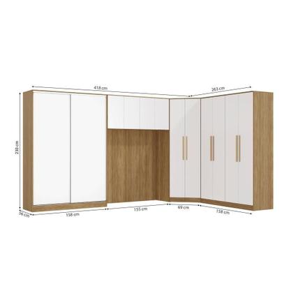 Imagem de Quarto Modular Kappesberg Adapt Nogueira/branco 5 Peças