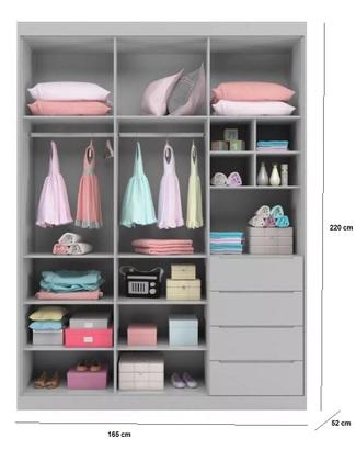Imagem de Quarto Para Bebê com Guarda Roupa e Cômoda Perola MDF