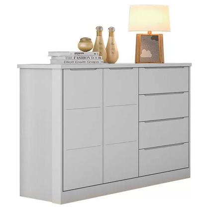 Imagem de Quarto Para Bebê com Guarda Roupa e Cômoda Perola MDF