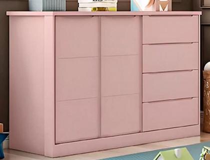 Imagem de Quarto Para Bebê com Guarda Roupa e Cômoda Perola MDF