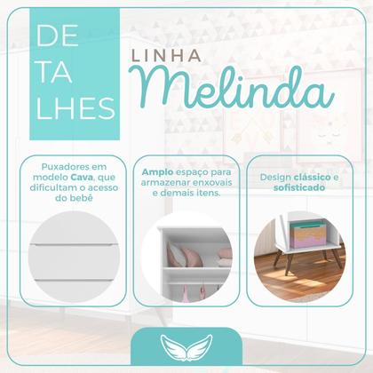 Imagem de Quarto Para Bebê Completo Melinda com Roupeiro Cômoda e Berço