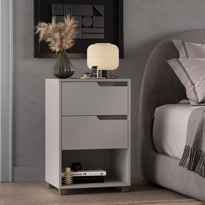 Imagem de Quarto Solteiro com Guarda-roupa 2 Portas de Correr, Cômoda e 1 Mesa de Cabeceira Thales