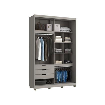 Imagem de Quarto Solteiro com Guarda-roupa 2 Portas de Correr, Cômoda e 1 Mesa de Cabeceira Thales