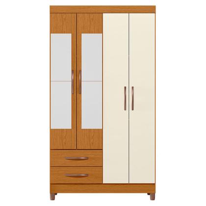 Imagem de Quarto Solteiro Completo Guarda Roupa Âmbar 4 portas com Espelho Cômoda Turquesa