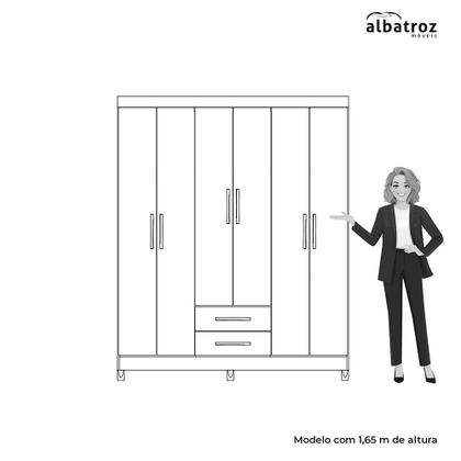 Imagem de Quarto Solteiro Completo Guarda Roupa Âmbar 6 portas com Espelho Cômoda Turquesa