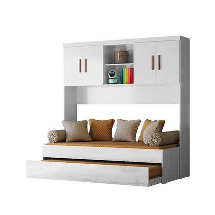 Imagem de Quarto Solteiro Guarda Roupa 4 Portas Com Bicama Sem Colchão Cor Branco