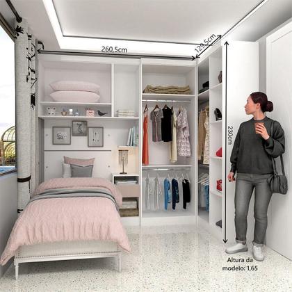Imagem de Quarto Solteiro Guarda Roupas Mesa Alpes Luciane Bran