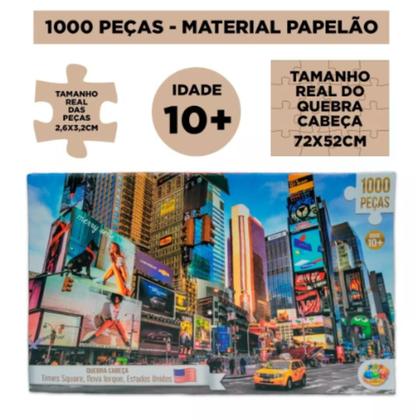 Imagem de Quebra-Cabeça 1000 Pçs Times Square, Nova Iorque EUA - Ref 1036 GGB Brinquedos