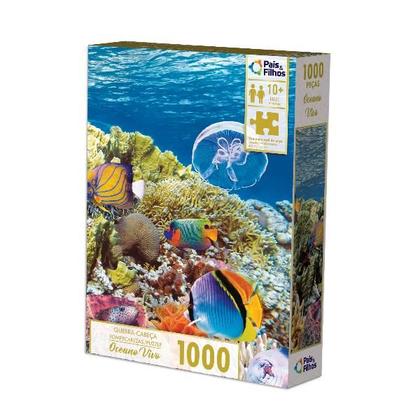 Imagem de Quebra cabeça 1000 peças oceano vivo puzzle pais & filhos