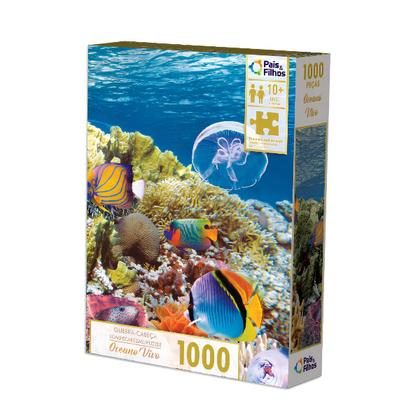 Imagem de Quebra cabeça 1000 peças oceano vivo puzzle pais & filhos