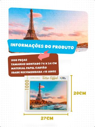Imagem de Quebra Cabeça 1000 Peças Torre Eiffel Paris Família e Amigos