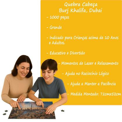 Imagem de Quebra Cabeça 1000pçs Burj Khalifa Dubai Grande Pedagogico