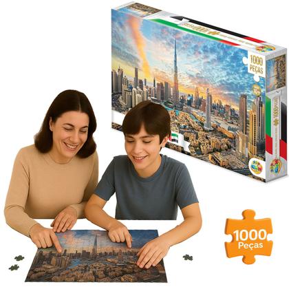 Imagem de Quebra Cabeça 1000pçs Burj Khalifa Dubai Grande Pedagogico