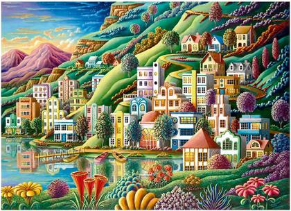 Imagem de Quebra-Cabeça - 2000 Peças - Porto Colorido - Grow - 4865