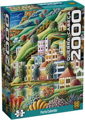 Imagem de Quebra-Cabeça - 2000 Peças - Porto Colorido - Grow - 4865