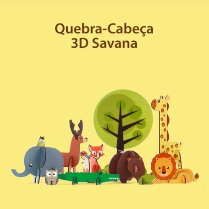 Imagem de Quebra Cabeça 3d Animais Savana Zoologico Criativo Educativo