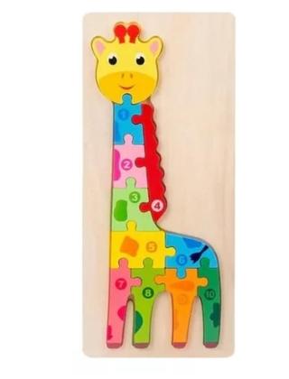 Imagem de Quebra Cabeça 3D Aprendendo Os Números Girafa Crianças