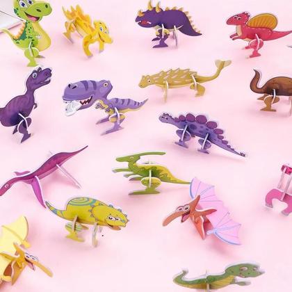 Imagem de Quebra-Cabeça 3D De Dinossauro Para Crianças 40 Peças DIY Modelo De Animal De Papel Em Estilos