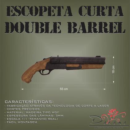 Imagem de Quebra Cabeça 3D Escopeta Curta Duplo Mdf Pintura Darama