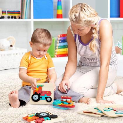 Imagem de Quebra Cabeça 3D Infantil Brinquedo Educativo 6 Animais Sortidos