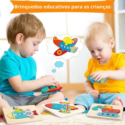 Imagem de Quebra Cabeça 3D Infantil Brinquedo Educativo 6 Animais Sortidos
