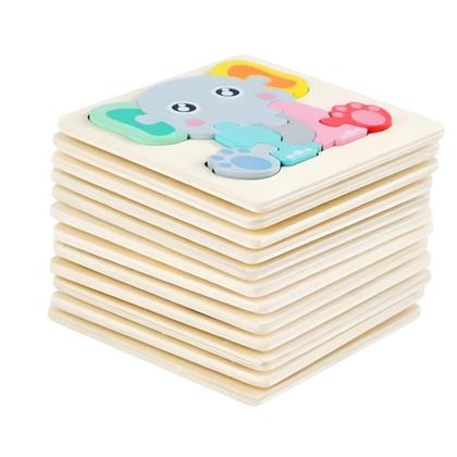 Imagem de Quebra Cabeça 3D Infantil Brinquedo Educativo 6 Animais Sortidos