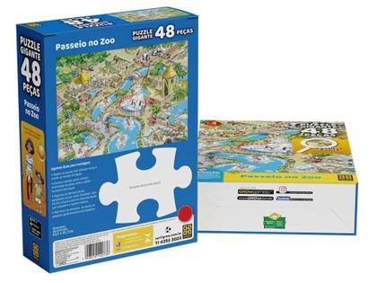 Imagem de Quebra-cabeça 48 Peças Puzzle Gigante  - Passeio no Zoo Grow