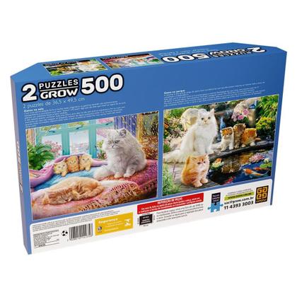 Imagem de Quebra-cabeça 500 peças Duplo - Gatos - Grow