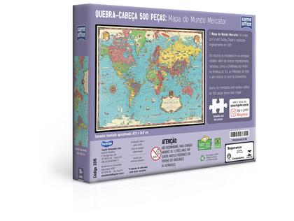 Imagem de Quebra-cabeça 500 Peças Mapa do Mundo Mercator