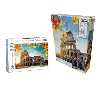 Imagem de Quebra Cabeça 500 Peças Paisagem Coliseu no Outono Roma +7 Anos Pais e Filhos