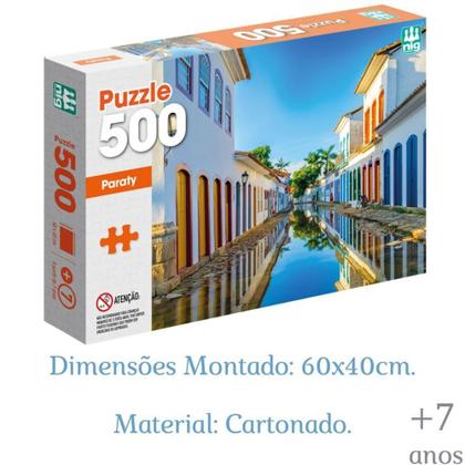 Imagem de Quebra Cabeça 500 Peças Puzzle De Paraty Com 40 x 60Cm - Nig - NIG Brinquedos