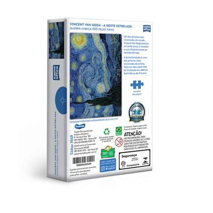 Imagem de Quebra Cabeça 500 Peças Vincent Van Gogh A noite estrelada
