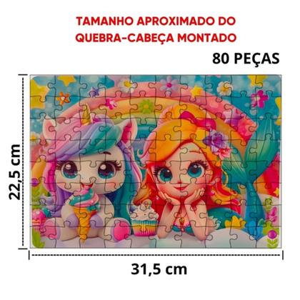 Imagem de Quebra-Cabeça 80 peças Reino Encantado- Pais e Filhos