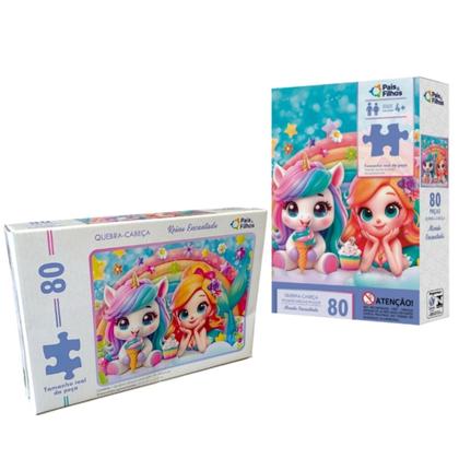 Imagem de Quebra-Cabeça 80 peças Reino Encantado- Pais e Filhos