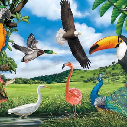 Imagem de Quebra cabeca aves 100 pecas grow