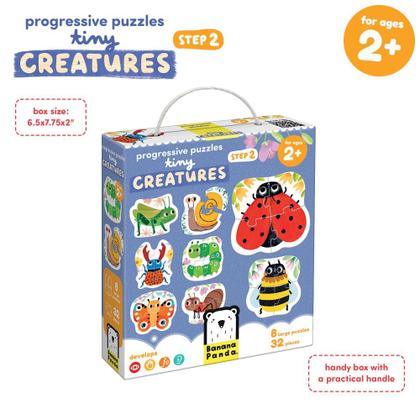 Imagem de Quebra-cabeça Banana Panda Progressive Puzzles Tiny Creatures 2+ Toddler