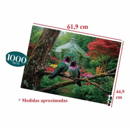 Imagem de Quebra Cabeça Beija Flores No Jardim 1000 Peças Toyster