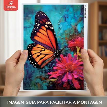 Imagem de Quebra Cabeça Borboletas e Flores 1000 Peças Puzzle Premium Textura Sedosa - Castela