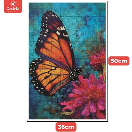 Imagem de Quebra Cabeça Borboletas e Flores 1000 Peças Puzzle Premium Textura Sedosa - Castela