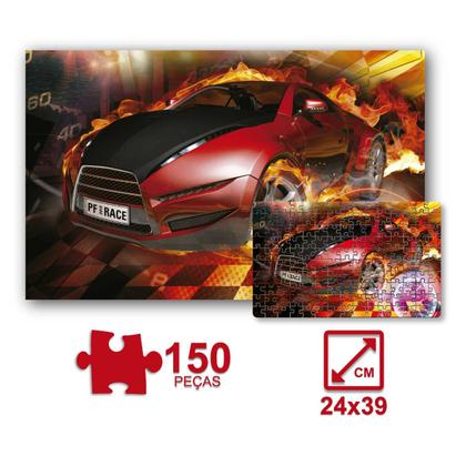 Imagem de Quebra Cabeça Carro Race Team 150 Peças Presente P/ Crianças