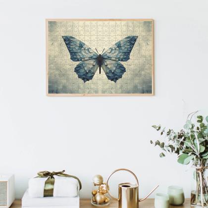 Imagem de Quebra-Cabeça Cognitivo Borboleta Azul em MDF 300 peças