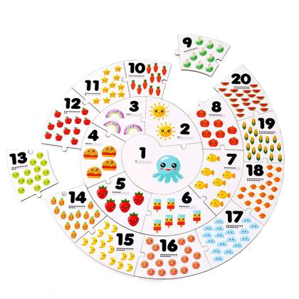 Imagem de Quebra-Cabeça Conte Até 20 Brinquedo Educativo e Pedagógico
