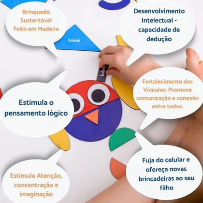 Imagem de Quebra cabeça Criativo Infantil Coordenação Motora Critividadeogo com 12 Desafios Babebi
