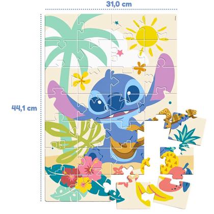 Imagem de Quebra-Cabeça de Chão Infantil Stitch 28 Peças Toyster 8094