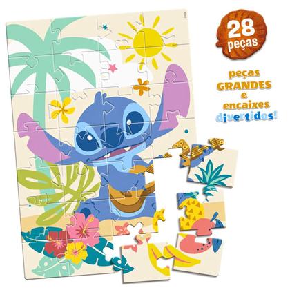 Imagem de Quebra-Cabeça de Chão Infantil Stitch 28 Peças Toyster 8094