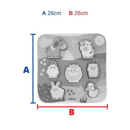 Imagem de Quebra Cabeça De Encaixe Animais Da Fazenda Babebi Madeira