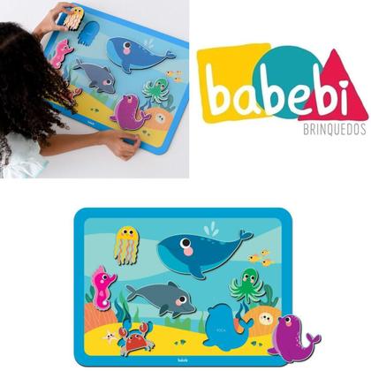Quebra-Cabeça De Encaixe Fundo Do Mar - 7028 - Babebi Imagem de Quebra-Cabeça De Encaixe Fundo Do Mar - 7028 - Babebi