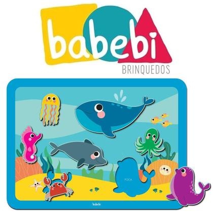 Quebra-Cabeça De Encaixe Fundo Do Mar - 7028 - Babebi Imagem de Quebra-Cabeça De Encaixe Fundo Do Mar - 7028 - Babebi