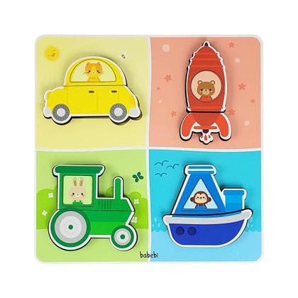 Imagem de Quebra Cabeça De Encaixe Transportes, Cores E Formas Babebi